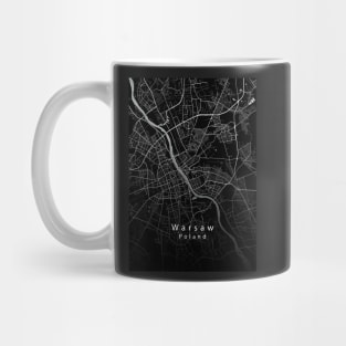 Warsaw Poland City Map dark Mug